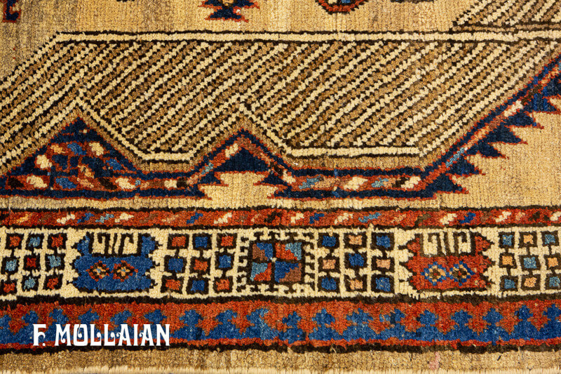 فرش کناره دستباف آنتیک ایرانی سراب با طرح ایتسلیزه کد:۶۵۷۸۶۸۳۱
